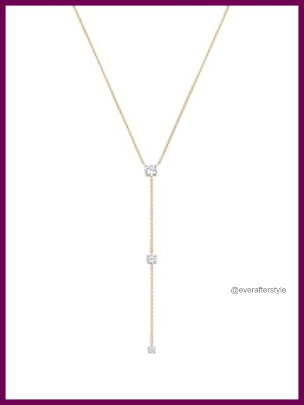 14k Gold Plated Women's Y Lariat Necklace with Jade Crystals